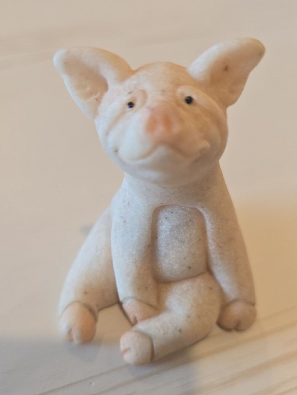 Quarry Critters Small Pets Beige Stone Pig Figurine